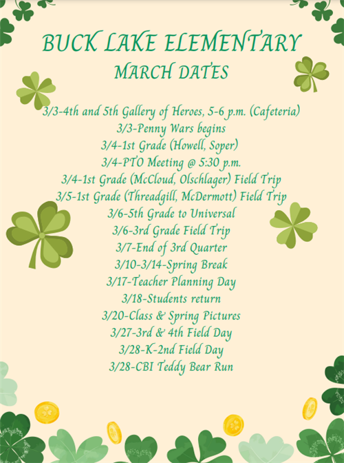 March 2025 Dates